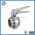 Food Grade Stainless Steel DIN Male Thread Sanitary Butterfly Valve